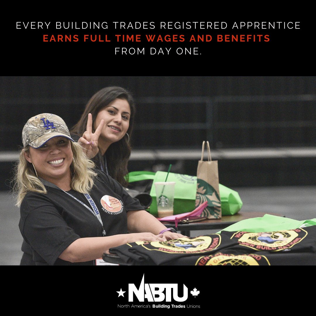 NABTU's tweet image. The #BuildingTrades Registered Apprenticeship system takes pride in its ‘earn-while-you-learn’ model that ensures participants earn a living wage as they learn the ins-and-outs of our industry 💪

#NAW2020 #NationalApprenticeshipWeek