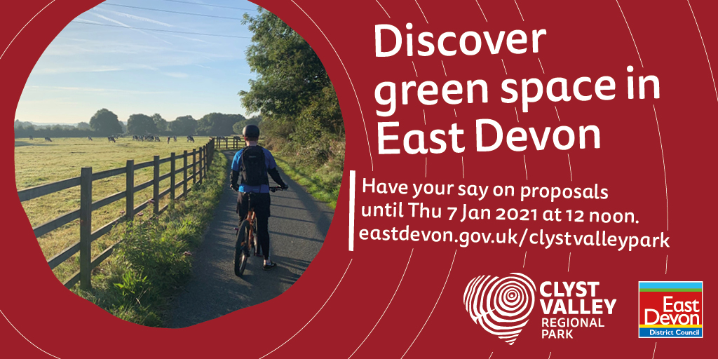 Have your say on a draft masterplan for the @clystvalleypark. It's an area of #greenspace to the east of #Exeter in #EastDevon. 
eastdevon.gov.uk/clystvalleypark