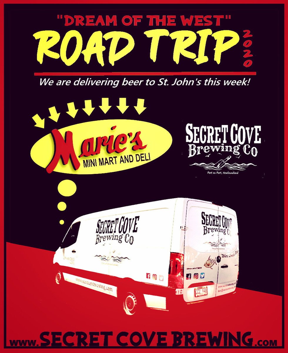 SecretCoveBrew's tweet photo. 1st trip East to our friends in St. John’s happening this week #stoked
#DreamoftheWest
#secretcovebrewing
#MariesMiniMart
#StJohnsNL https://t.co/F7ZPyAjemB