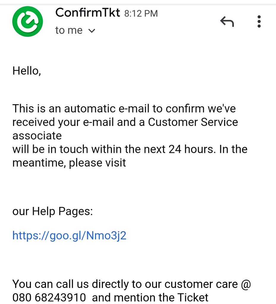 SimranPhoenix's tweet photo. @ConfirmTKT Wanted to know the status of refund. Tried calling ur customer helpline number; no response from ur side. Does the company suck at its customer services? https://t.co/adw2F4MdrA