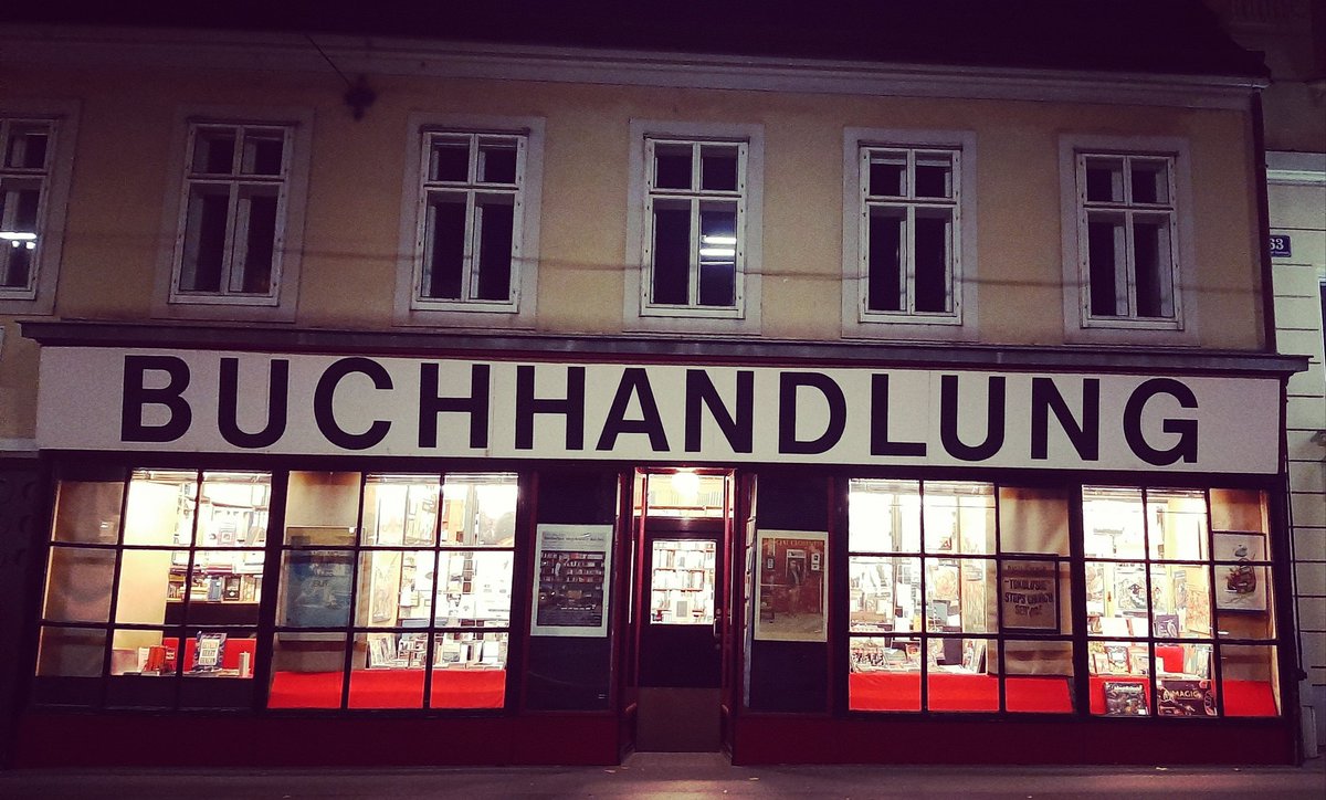 shaneofearghail's tweet photo. Rumour has it you can now buy books off line. What a novel idea. Passed this place so many times in Vienna. I'm diving in. Buchhandlung = "Bookshop" in German & Viennese.
#whoknew #bookshop #books #librarylockdown #paperback #somethingnew #novel #VIENNA #doebling https://t.co/BVct0S7LRt