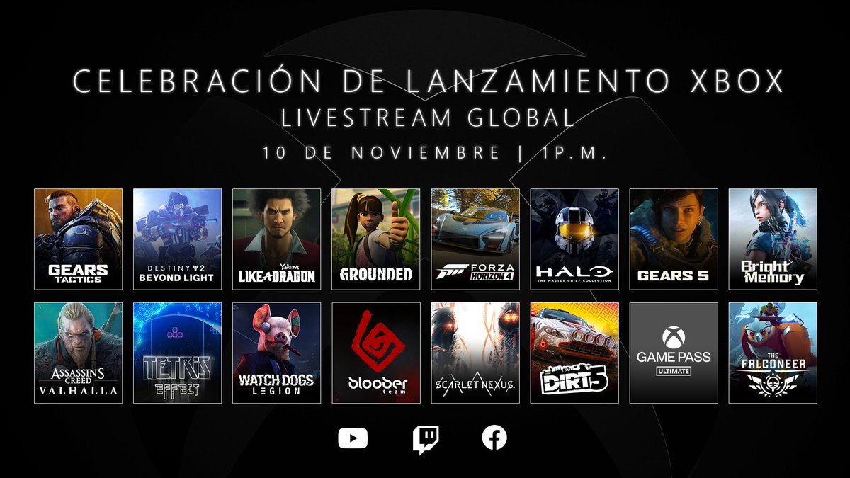 XBOXMexico's tweet photo. Ven a celebrar con nosotros 🎉 #XboxLaunchCelebration

Mañana tendremos una celebración global de lanzamiento. 👇

🗓 10/11
⏰ 1:00 PM
📺 https://t.co/iXDj74MaQb
https://t.co/4FhaX3PYKH
https://t.co/YID5DUzRXh https://t.co/meAgbW8bmE