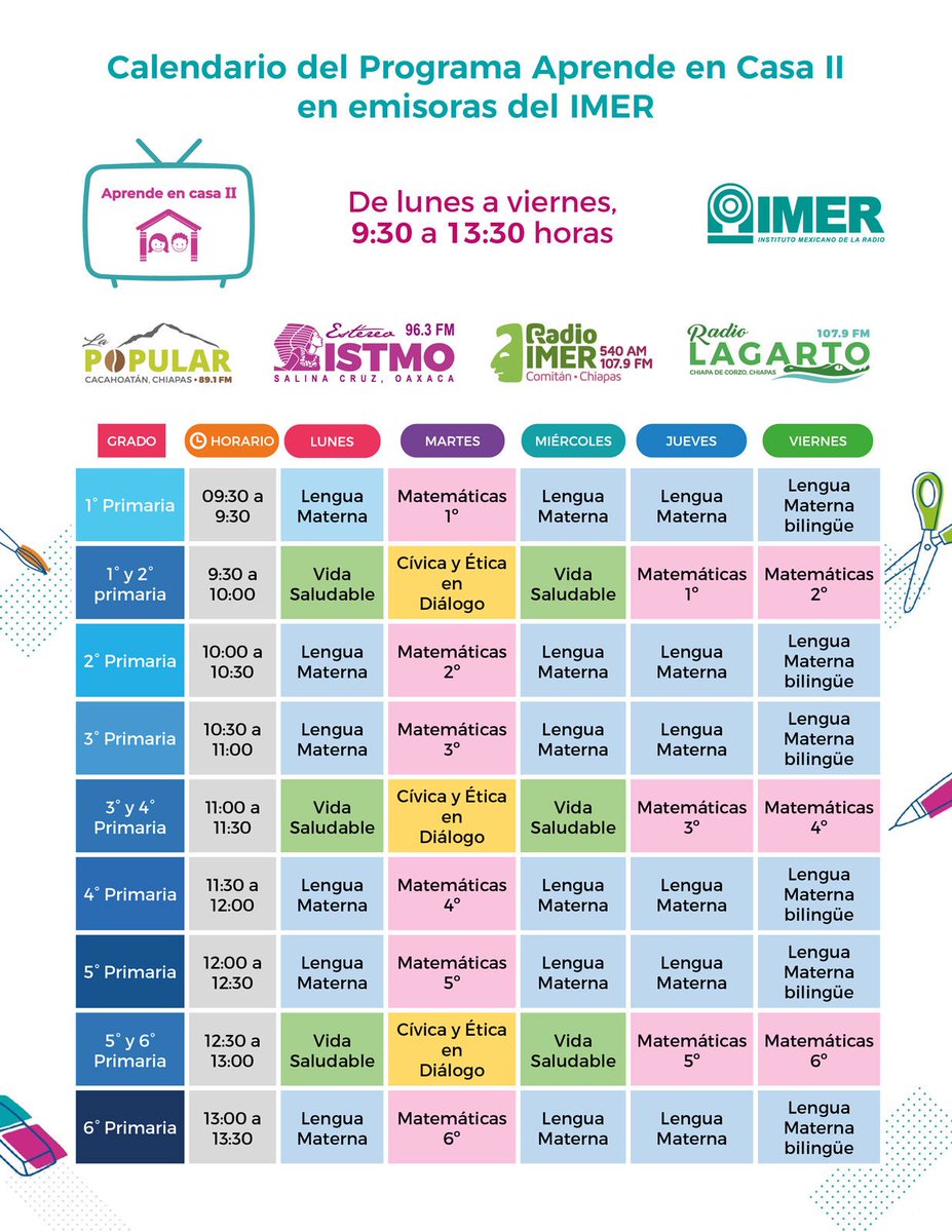 imerhoy's tweet photo. #FelizLunes 
Te acompañamos en las clase de primaria #AprendeEnCasaII 📝📻
Escucha #RadioIMER @estereoistmo @RadioLagarto #LaPopularIMER

▶️ https://t.co/QEPYn1Swl6 https://t.co/4cwZGCKwi1 https://t.co/RiAAfp6x7f