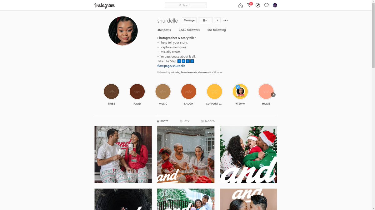 Adding one more because I forgot her in the moment. I don't have much experience working with Shurdelle, but her work with branding and visuals is always inspiring. She's always so eager to teach and share and such an incredible joy.  http://instagram.com/shurdelle 