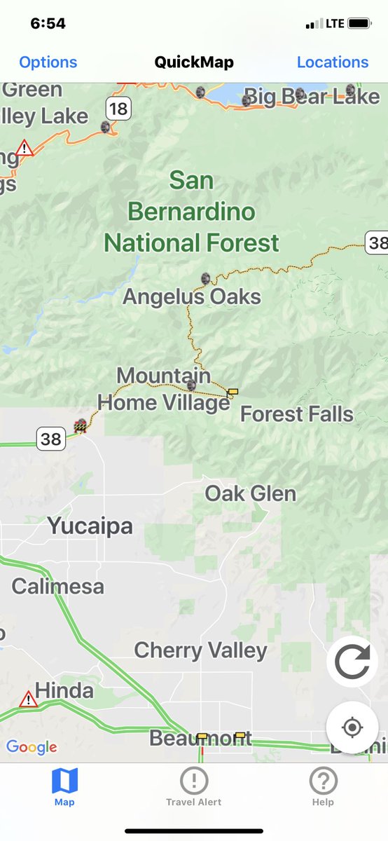 Caltrans8's tweet photo. SR 38 closed to Big Bear from Bryant. Use 18 and 330. Show drifts. Unknown duration for closure. Caltrans crews are clearing the route. Might be several hours. https://t.co/RlJuSSZjZs