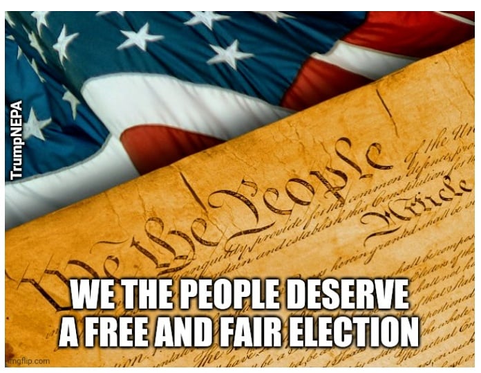 BluecordP's tweet photo. #TrumpNEPA The PA state Supreme Court said all votes received by Nov. 6th must be counted.  BUT in GA Military ballots received late weren't counted.  In MI and NV computers  glitched &amp; counted votes for Trump as votes for Biden.  #FairIsFair #CountTheLegalVotes  #ElectionReform https://t.co/zMLT5sJ3WG