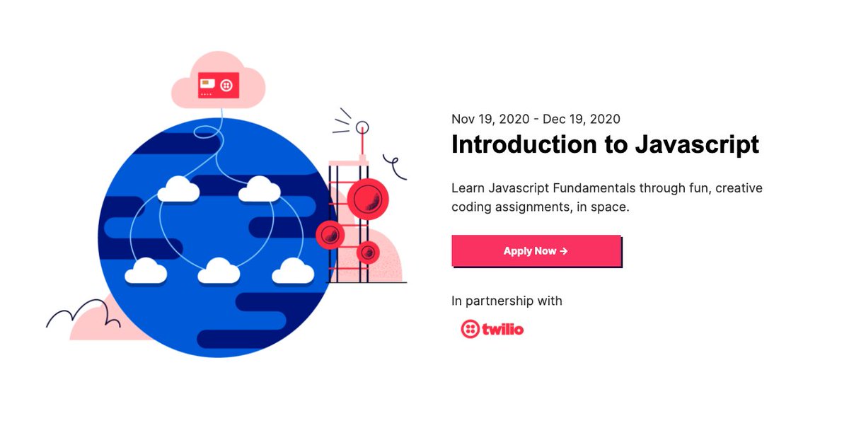Are you learning Javascript? Join <a href="/bitprj/">🚀 Bit Project</a>'s 4-week bootcamp with weekly Q&amp;A which will use @TwilioQuest to help you blast off into the world of Javascript. Registration closes this week. bitproject.org/apply/introduc…