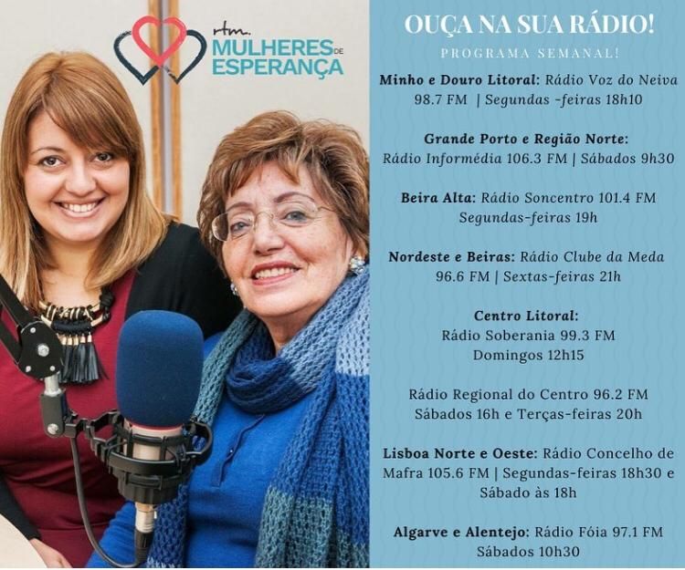 RTMPortugal's tweet photo. Começou o Mulheres de Esperança! 
Sara Catarino e Sónia Simões compartilham uma mensagem acerca do precioso e o importante.
Ouça e partilhe 😘
-⠀
Pelo app da RTM 📲. Mais informações em https://t.co/ZrRZKKXyR4 https://t.co/BnI2QLxG8L