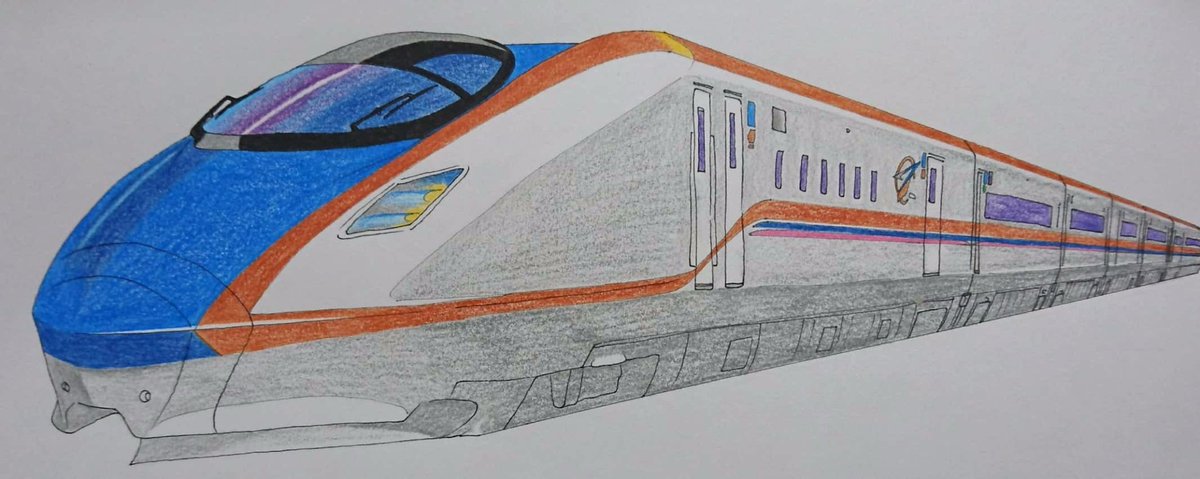 E7系新幹線車両 新潟編成 とき 長野 白山編成 かがやき以下3列車 出町柳 彩都 アヤ お仕事募集中のイラスト