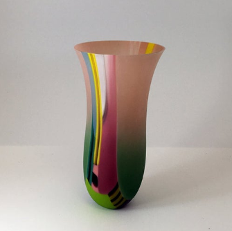 The many colours in the vase by Ruth Shelley were inspired by the changing appearance of the Rosebay Willowherb. Available through our on-line shop: buff.ly/2TVq5CC 
<a href="/ruthshelleyglas/">ruth shelley glass</a> #RosebayWillowherb #GlassArt #contemporaryglassdesign  #glassvessels #artglass