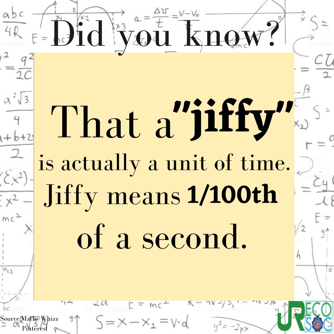 EconomicsJunior's tweet photo. Did you know?
1. Every odd number has the letter โeโ in it.
2. The division symbol (โ) is called an obelus.
3. That a โjiffyโ is actually a unit of time, Jiffy means 1/100th of a second.
Source: Maths-Whizz
#MondayFunFact https://t.co/2KLhBMNchz