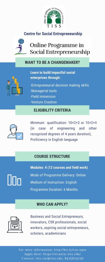 SatyajitM111's tweet photo. Online Programme on Social Entrepreneurship https://t.co/9fOXwlEdwg