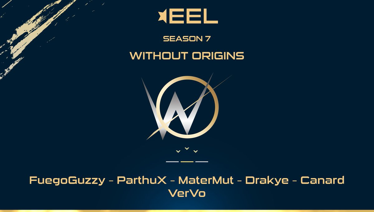 Welcome <a href="/WithoutOrigins_/">Without Ørigins</a> to European Esports League Season 7 GL HF!

- <a href="/BenitoMma/">FuRyS</a>
- <a href="/parthux2/">parthux</a>
- @MatermutCSGO
- #Drakye
- @ecosnirvana
- <a href="/VerVo_csgo/">Romain Verdo</a>
 
#EEL #esports #CSGO