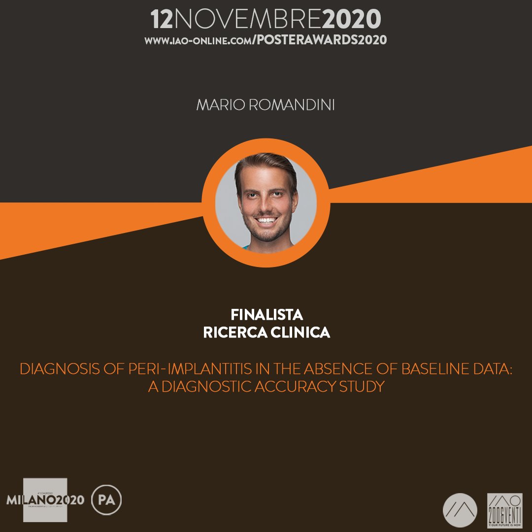 IAOonline's tweet photo. #Milano2020 #IAOonline #2000eventi
🎯1° Finalista Ricerca clinica #PosterAwards2020
Giovedì 12 novembre tra le ore 17.00 e le ore 18.00 Mario Romandini avrà a disposizione 5 minuti per presentare il suo poster on-line su https://t.co/6B9fbyvPxy https://t.co/ctbM6Ol4Pd