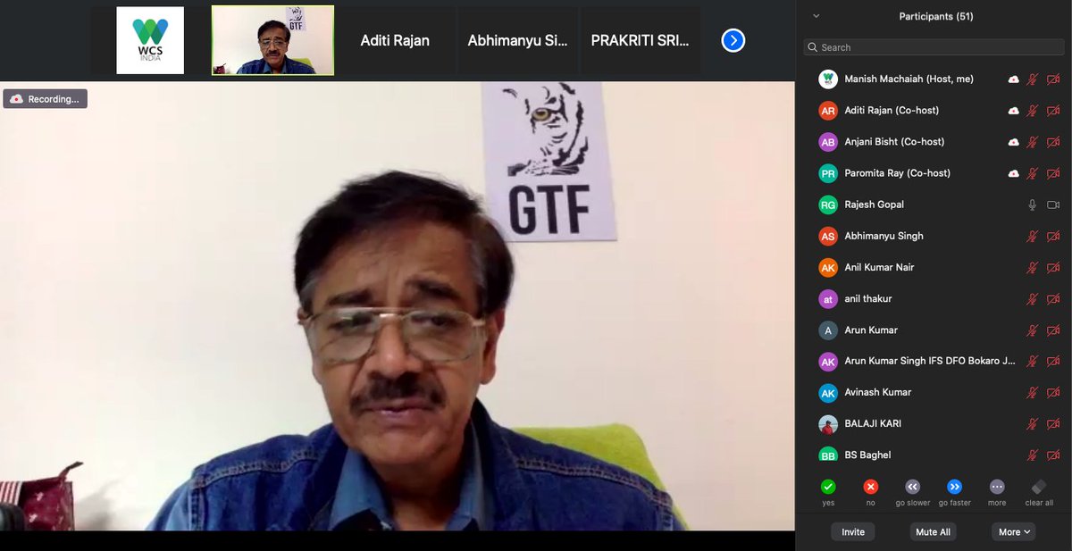 WCSIndia's tweet photo. Our #IFS training course today had 50+ participants, and @Dr_RajeshGopal interacted with them after his talk, answered their questions about #voluntaryrelocation. They also discussed the issue of human-wildlife conflict.
@Unitedfortigers
#forests #people #conservation #wildlife https://t.co/ApkkEISXCI
