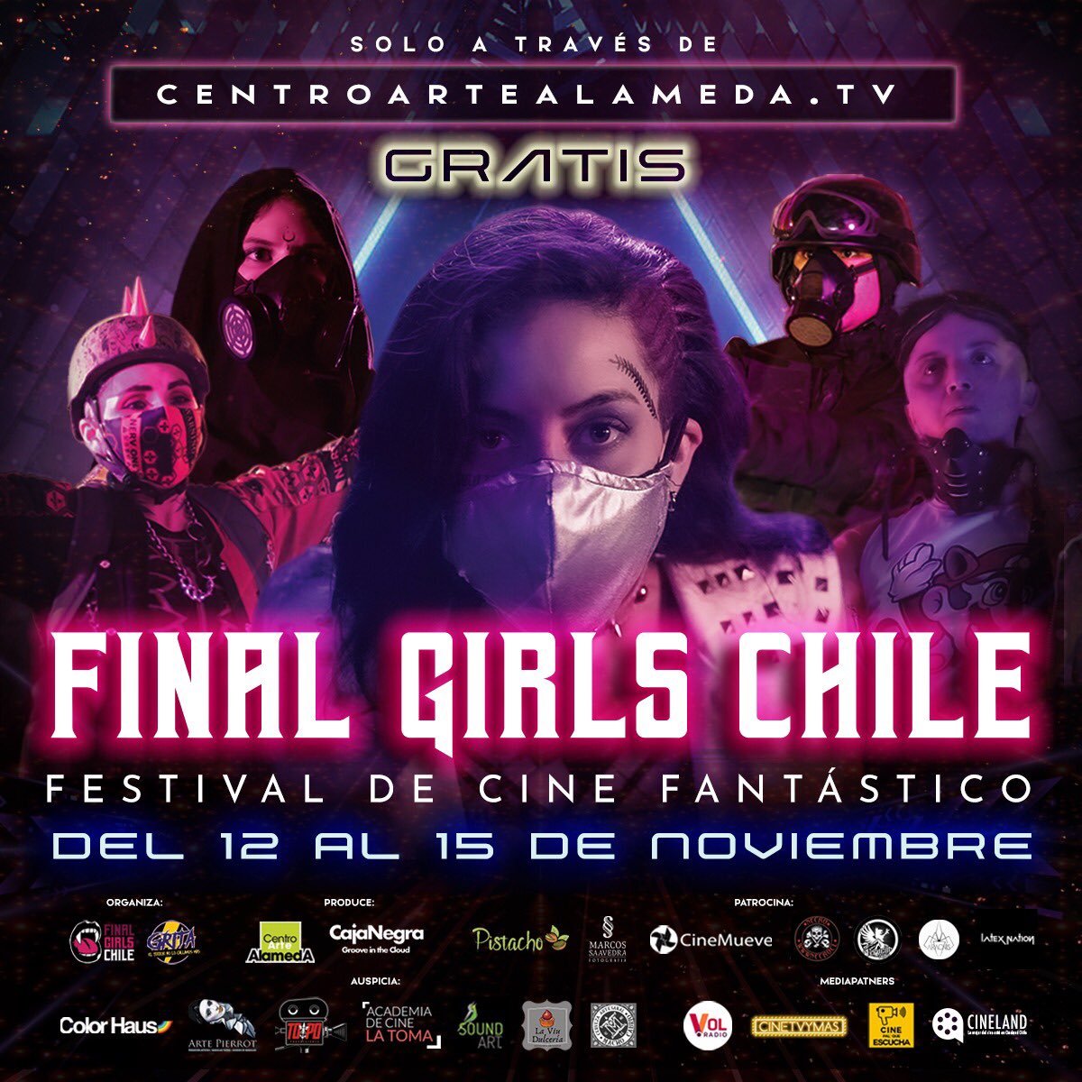 FinalGirlsChile's tweet photo. Este 12/11 las mujeres y disidencias liberan el festival de cine fantástico que latinoamerica y el mundo esperaba 🌎✨
Desde las 20h, gratis para todo Chile 🇨🇱 sintoniza #FinalGirlsChile👄🔪 a través de @CineArteAlameda.tv 💫
#LatinasFantásticas #Grita #CineMueve #WomenInHorror https://t.co/boepedXHuk