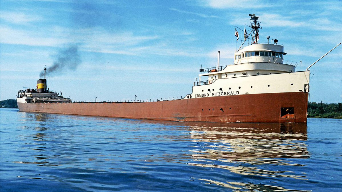fredcityandy's tweet photo. It was 45 years ago today that the SS Edmund Fitzgerald left Superior, Wisconsin, bound for Detroit and Cleveland.
As history tells us, the massive laker and her crew of 29 never made it.
Instead, they sailed into ship wreck lore, thanks to Gordon Lightfoot. https://t.co/XKhzCLgr4K