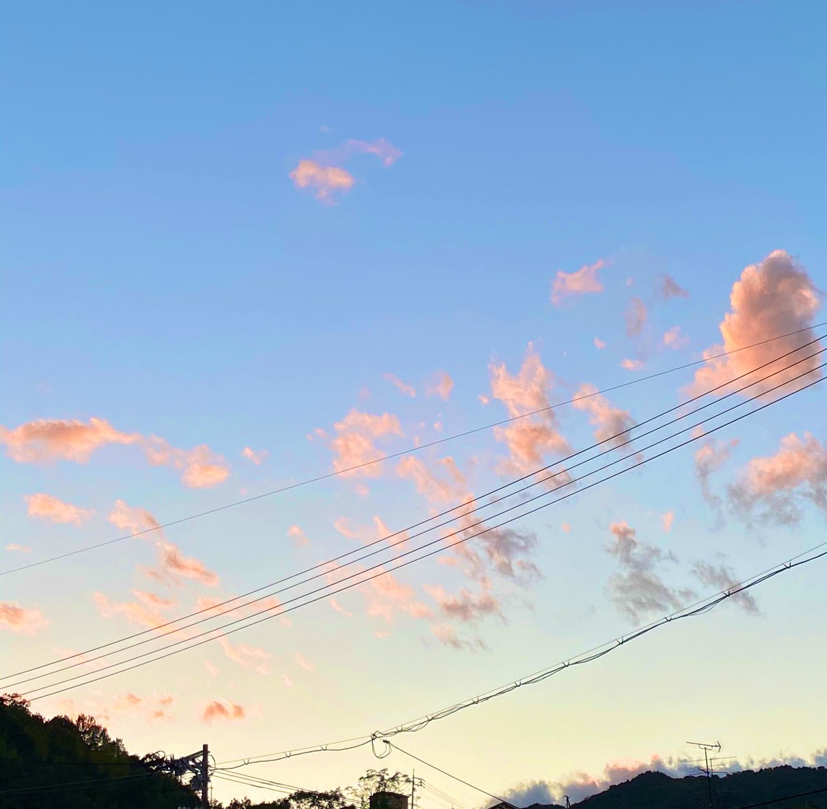 桃色の雲様 桃色の雲は 可愛い♡でしかない… ＃広島市 ＃午後5時の空