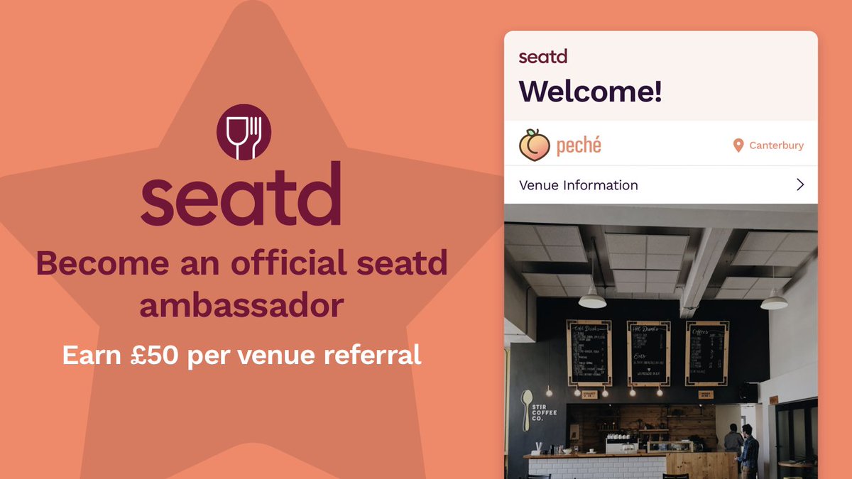 beseatd's tweet photo. #Hospitality workers: Need to earn some additional revenue in #lockdown?
WE CAN HELP! 🙌
We're looking to recruit new #ambassadors to help put #seatd into venues.
Earn a £50-£100 per referral once the venue is active! 💷
Apply via our website: https://t.co/4WHfwTbLP3 📲 https://t.co/Xh6u6mkMch