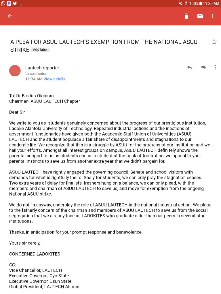 AOOladimeji's tweet photo. We are begging
#endasuustrike
#reopenlautech https://t.co/zkS859q7VU