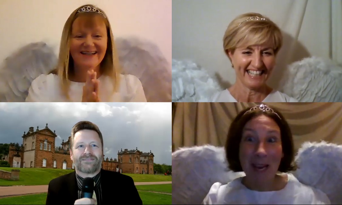 PlayLanarkshire's tweet photo. Filming has begun on our next dramatised bible study "Prophecy Fulfilled". You can join us Tues 1st Dec 7pm on https://t.co/BQMZ9SzKk7 So far we've interviewed some very excited angels and heard from Anna, who found fulfilment in the birth of a child. @GoForItCofS @churchscotland https://t.co/bxMK1PEU7U
