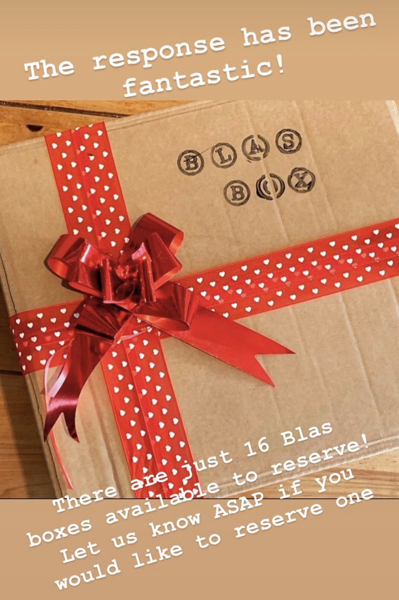 The response to the Blas box has been fantastic! There are just 16 available! Let us know if you would like your name on one! #Blasbox