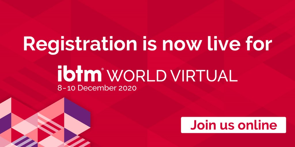 Convention_Int's tweet image. Registration is now live for IBTM World Virtual! 

Join us online in December and access 50+ knowledge sessions and liaise with leading suppliers and exotic destinations in the industry!

Secure your place: bit.ly/2UaB637