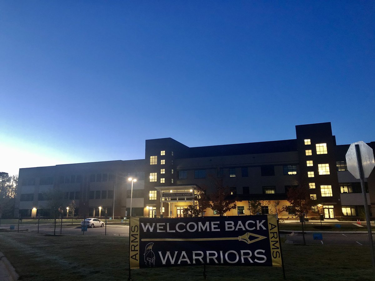 Here we go! Excited to welcome back our Warriors (finally!) to the building today.  <a href="/AlstonRidgeMS/">Alston Ridge Middle School</a> #weARwarriors #StrengthInARMS 💪💙💛⚔️