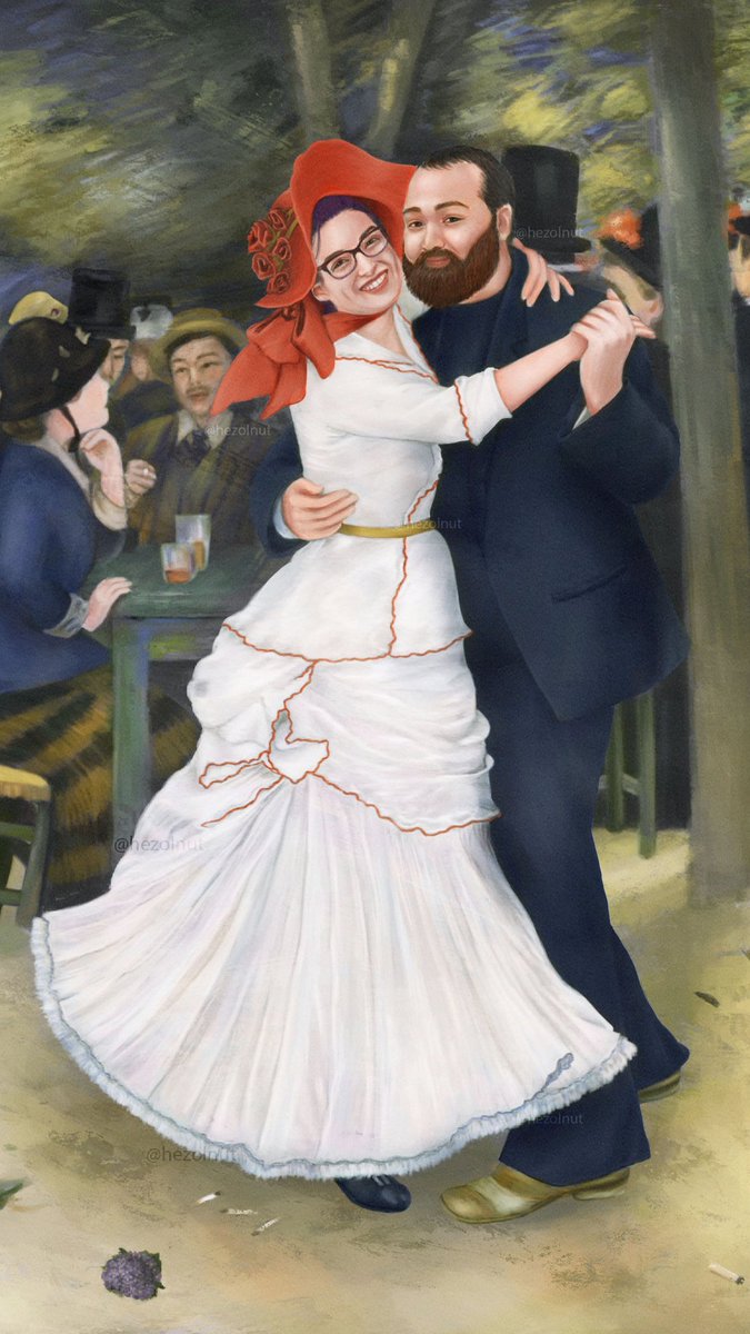 hezolnut's tweet photo. Latest commission, my version of Renoir's Dance at Bougival ♡ 
#artph #digitalpainting https://t.co/qls0wDbWaw