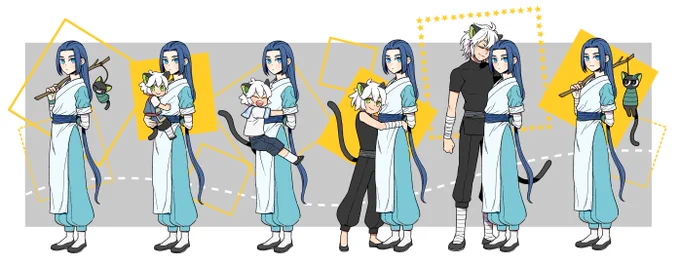 その後の小黒とムゲン先生の仲良し生活を受信した絵です。(再放送) 