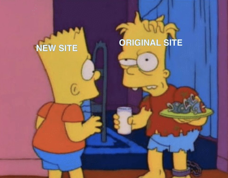 When the old site and the new site are still live and being indexed as duplicates.