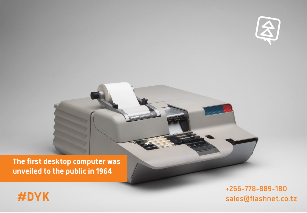flashnet_tz's tweet image. In #1964, the first #desktop computer, the #Programma101, was unveiled to the public at the New York World's Fair. Was #invented by Pier Giorgio #Perotto and #manufactured by #Olivetti. About 44,000 #Programma 101 #computers were sold, each with a price tag of $3,200 . #flashnet