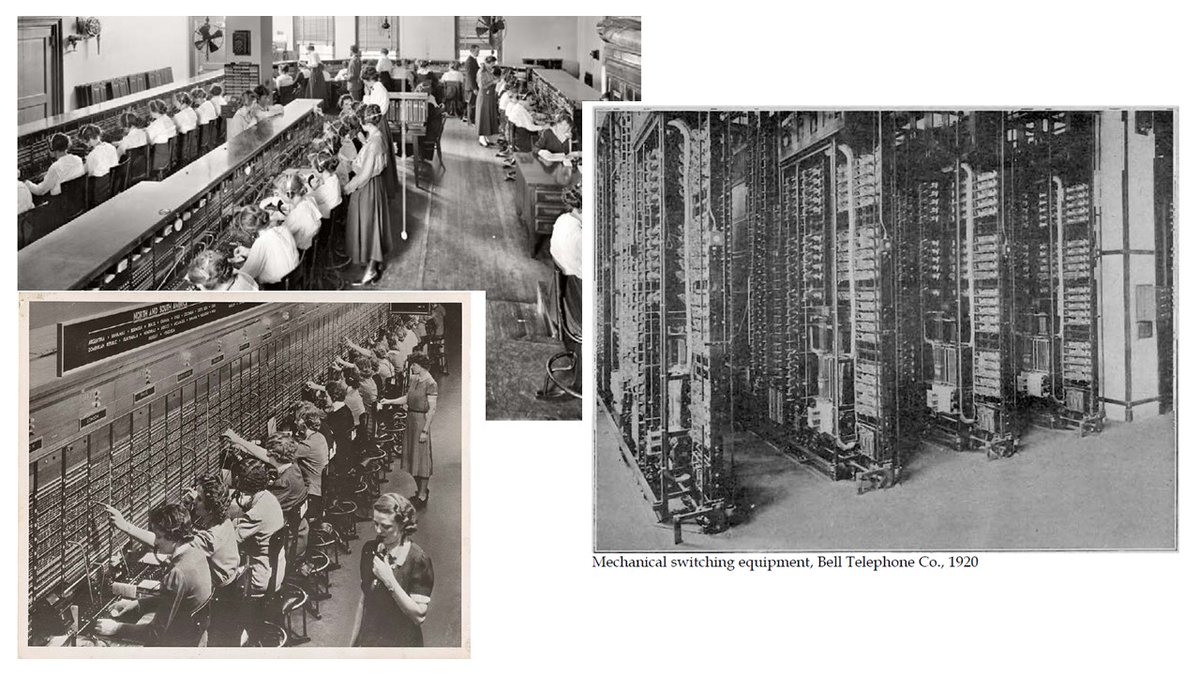 LOVE this paper ( https://www.nber.org/papers/w28061 ) by  @jamesfeigenbaum & Dan Gross. How does automation impact jobs? F&G study when telephone operators were replaced by mechanical switches. This was BIG: # of phone operators THEN > # of taxi drivers TODAY.