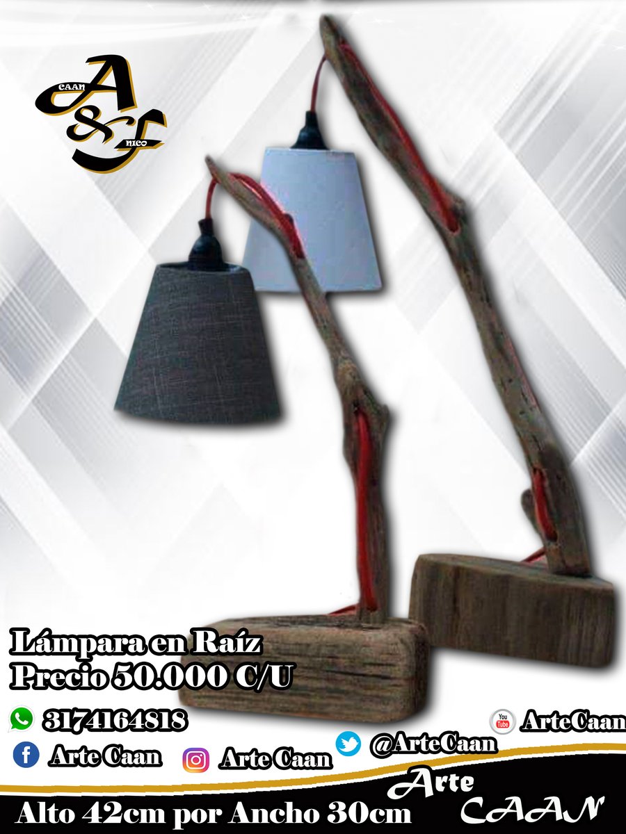sanchez8966's tweet photo. Vendo “Lámparas en Guadua, Bambú, Raíz y Madera”

Hermosas lámparas en Guadua, Bambú, Raíz y $50.000, colores personalizados, comunícate al número 3214273253 directamente con el fabricante Mauricio Sánchez de Arte Caan &amp; Foto Nico. https://t.co/eLaim2D6d0