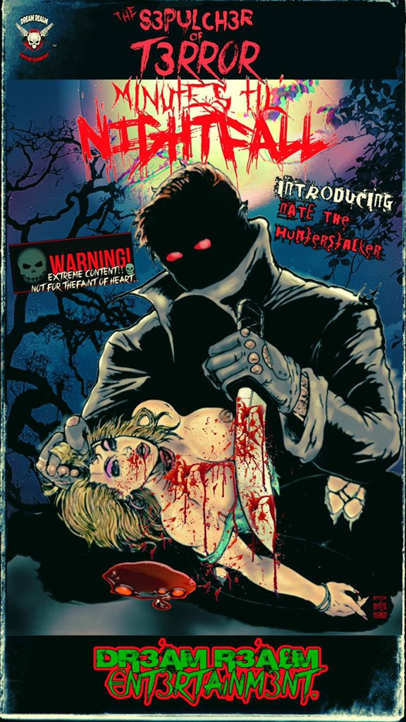 dr3amr3alm3nt's tweet photo. S3pulch3r Of T3rror: Minutes Til' Nightfall art (Introducing Nate The HunterStalker)💀🔪

#dr3amr3alm3nt #dr3amr3almstudios #dreamrealment #s3pulch3roft3rror #horrorcomics #horrortoons #horrorart #horrorartwork #t3rrorshowtv #natethehunterstalker #ossuaryofgrotesque #terrorshow https://t.co/4WXp6K0gaf