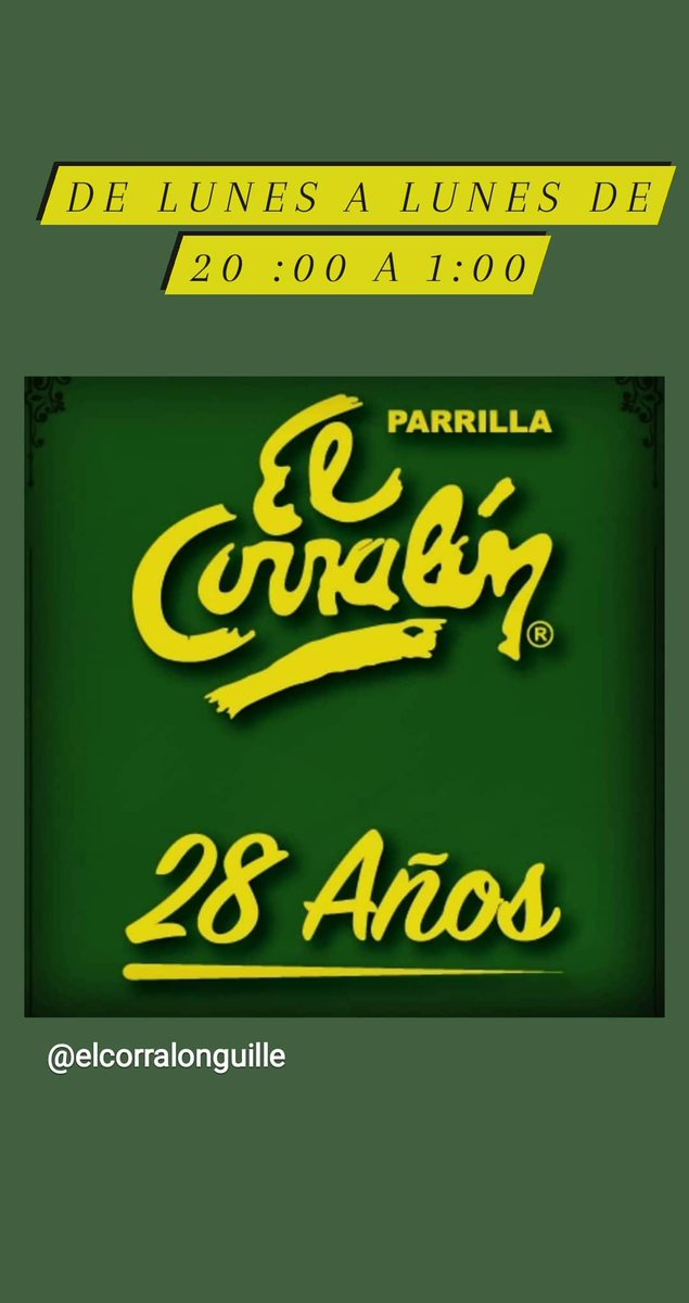 guillecorralon's tweet photo. LOS ESPERAMOS DE LUNES A LUNES EN EL HORARIO 20:00 a 1:00 Y A PEDIDO DE NUESTROS CLIENTES AGREGAMOS DOMINGOS AL MEDIODÍA 👏👏👏👏👏👏👏 RESERVA TU MESA 49630838 https://t.co/WfOzZiGx1z