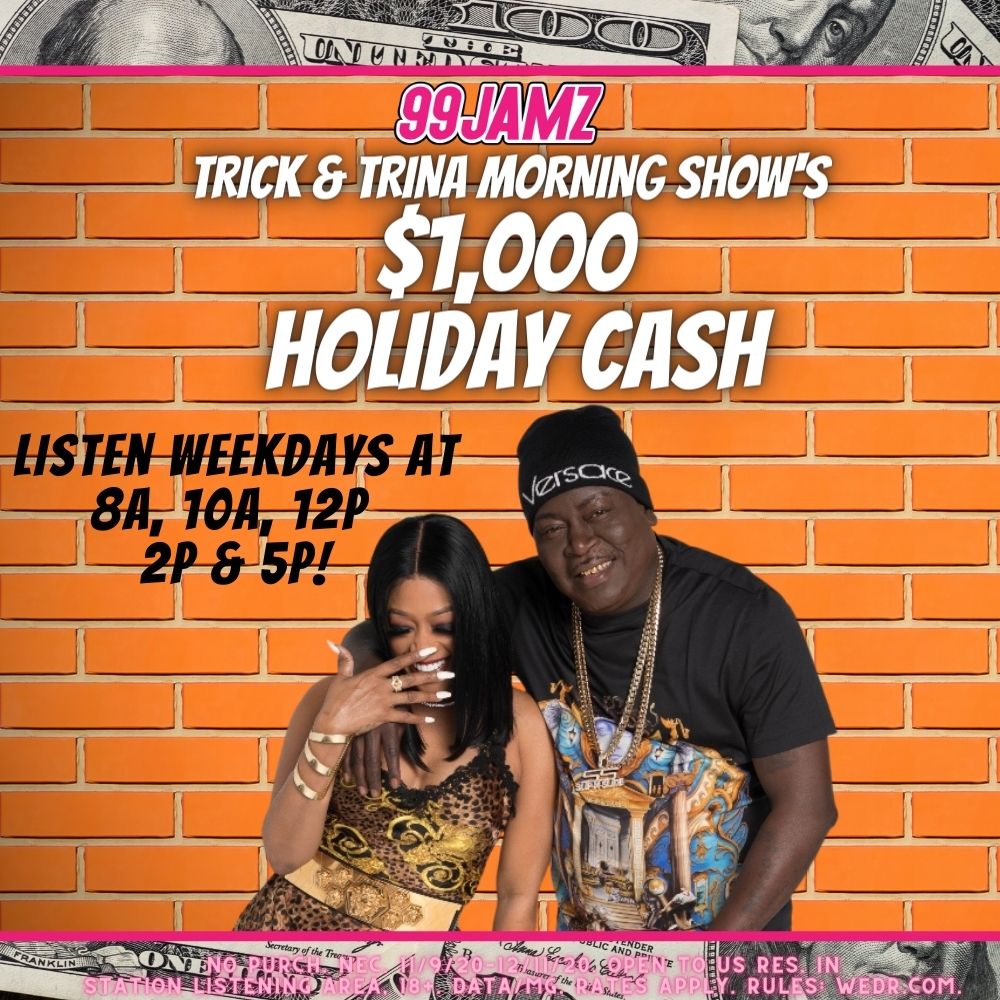 99JAMZ's tweet photo. The #TNTMS is hooking you up with $1,000 just in time for the holidays! Listen at 8am, 10am, 12pm, 2pm & 5pm to for the keyword to win @305MAYOR & @TRINArockstarr's $1,000 Holiday Cash!
DETAILS: https://t.co/rvySbJHXQ4 https://t.co/2zr1Ql11zV