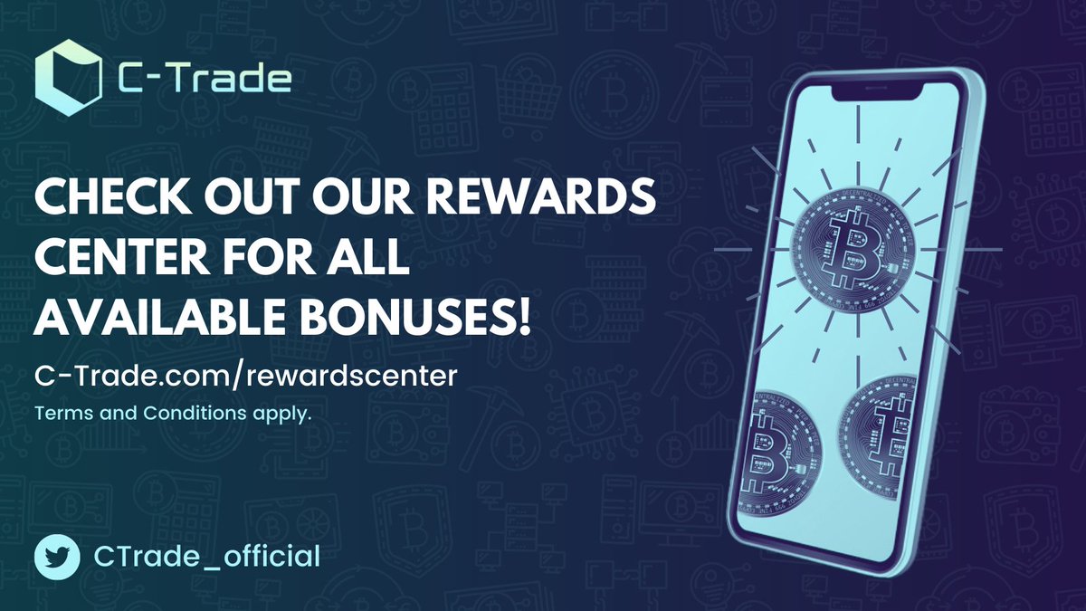 At #CTrade we have various bonuses available for you to pick up!

Check out our rewards page at : bit.ly/3kcvcJx.

We'd love to have you join our social bonus, first deposit bonus, and have you invite your friends for rewards ♥️💰

#Crypto #Cryptocurrency #Derivatives