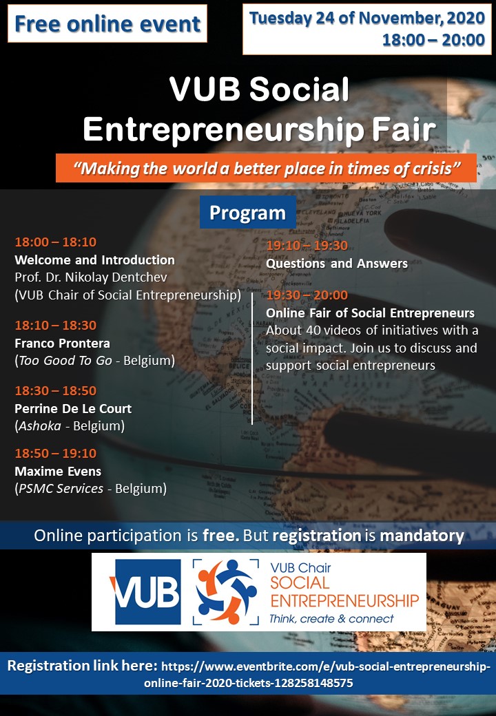 ChairSEVUB's tweet photo. Are you interested in supporting social entrepreneurial initiatives? and in making this world a better place for everyone, then join us! 

@AcademicChatter #phdchat 

Online participation is free, but registration is mandatory,
Register here https://t.co/iBg5GgEuWa https://t.co/9hzAg5dQhK