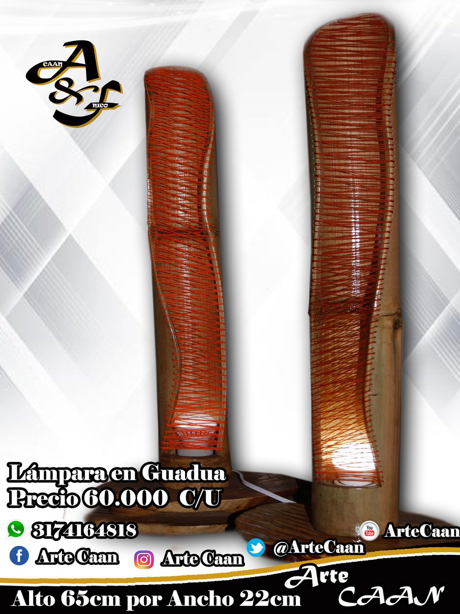 sanchez8966's tweet photo. Vendo “Lámparas en Guadua, Bambú, Raíz y Madera”

Hermosas lámparas en Guadua, Bambú, Raíz y $40.000, colores personalizados, comunícate al número 3214273253 directamente con el fabricante Mauricio Sánchez de Arte Caan &amp; Foto Nico. https://t.co/qn5DVlNIzZ