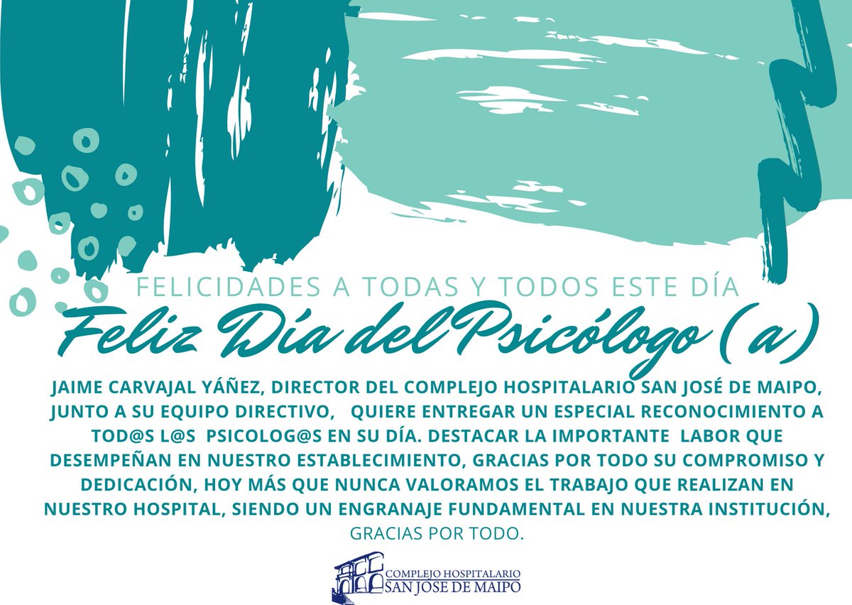chsjm's tweet photo. Saludamos a todos los psicolog@os en su día, especialmente a los que trabajan en nuestro @chsjm y también de toda la @SaludSurOriente https://t.co/OitZyMa1cq