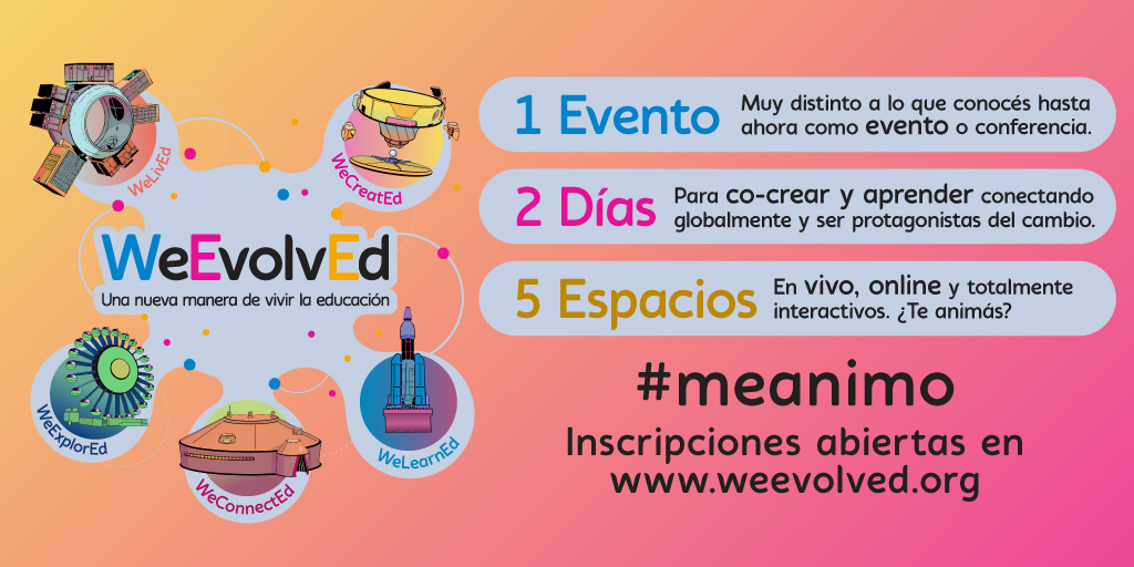 WeEvolv_Ed's tweet photo. WeEvolEd es el catalizador de una comunidad que se anima a vivir el cambio educativo en primera persona. Te animas?
Infórmate en nuestra web.

#protagonistasdelcambio #meanimo #educacion #cambiarlaeducacionparacambiarelmundo #weevolved https://t.co/slvVgLdhSJ