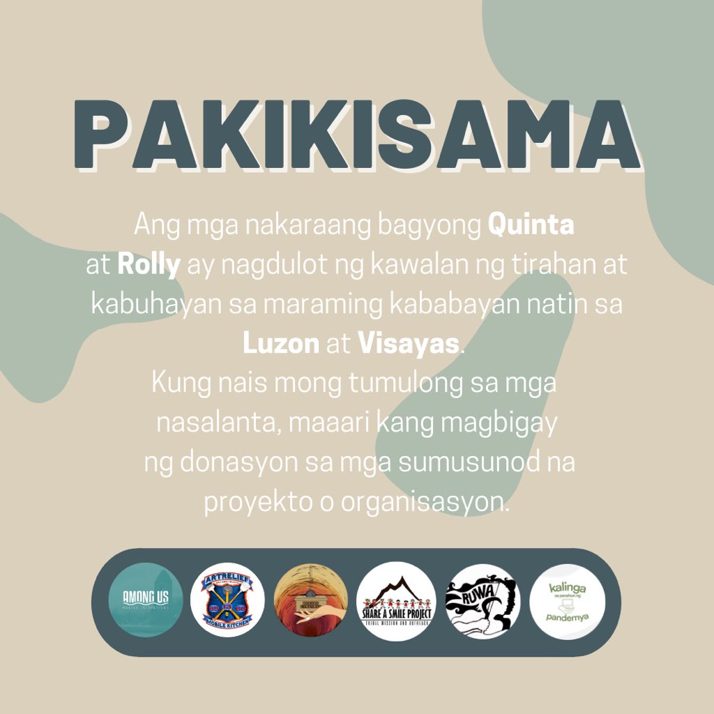 UNYAPmuc's tweet photo. Sa nagdaang bagyong Quinta at Rolly, marami ang lubhang naapektuhan. Ang United Nations Youth Association of the Philippines, sa pakikipag-ugnayan sa iba’t ibang organisasyon ay kumakatok sa inyong mga puso at humihingi ng tulong para sa mga kapatid nating naapektuhan ng bagyo. https://t.co/zgD5CiE0pG