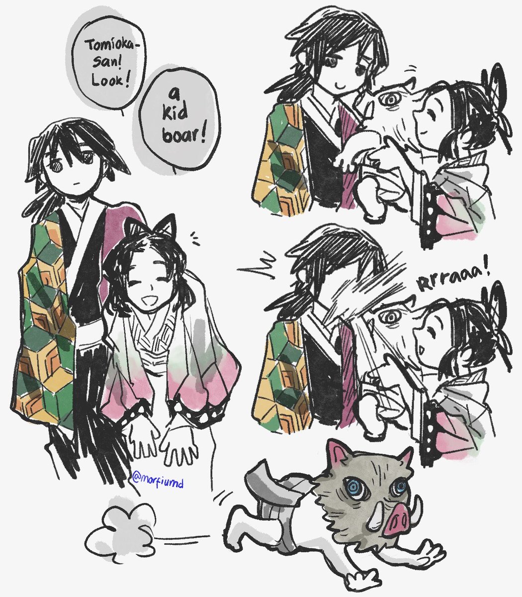 adopting a baby boar named inosuke ?
(the comic is from a tunlor post but i couldnt find the link) 