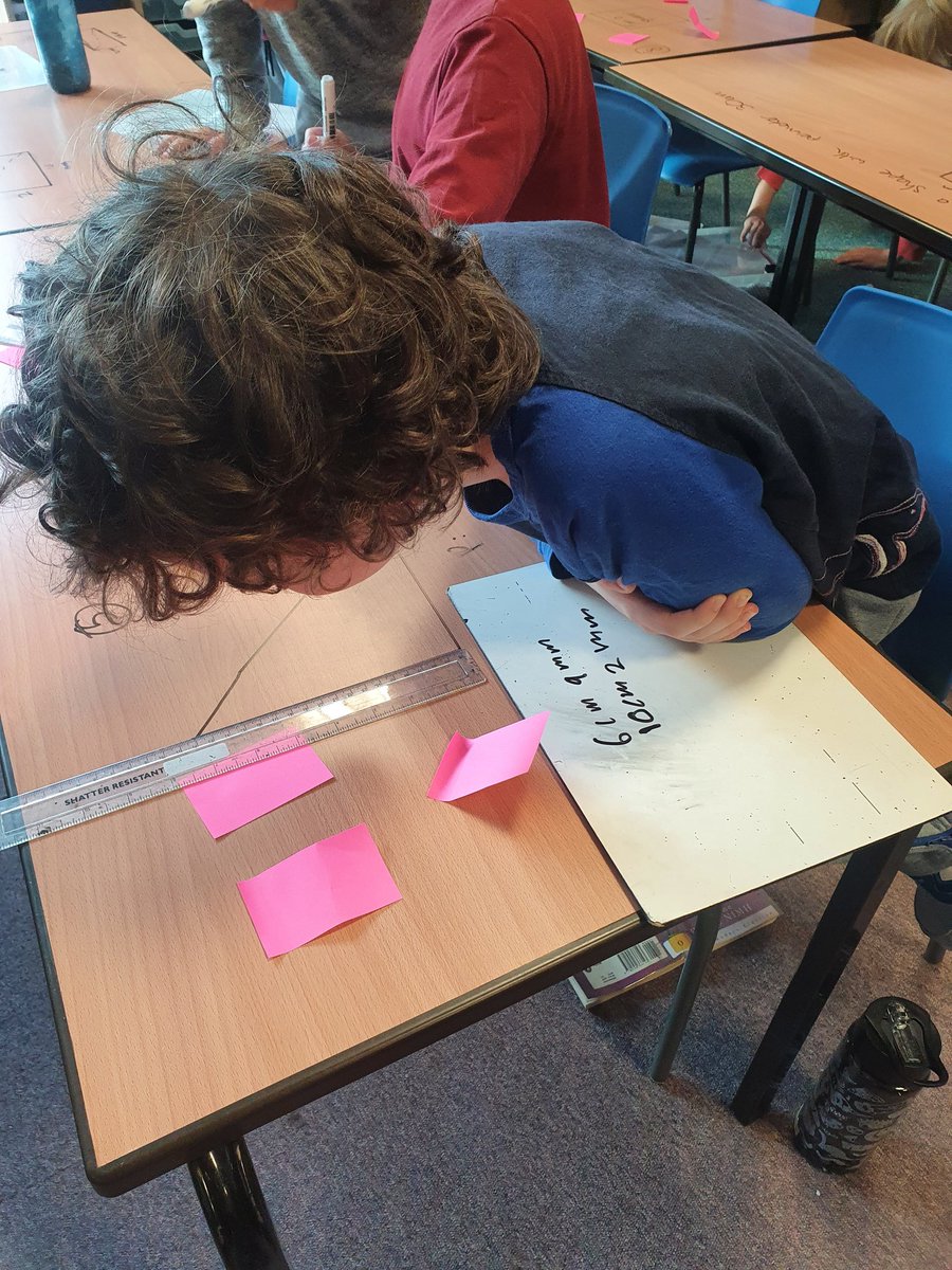 AMGnichuana's tweet photo. Nothing like Maths on their desks to spark enthusiasm about measuring and calculating perimeter! #year4 #perimeter #noworksheets #stmatthews https://t.co/Gt3J2OmyGv