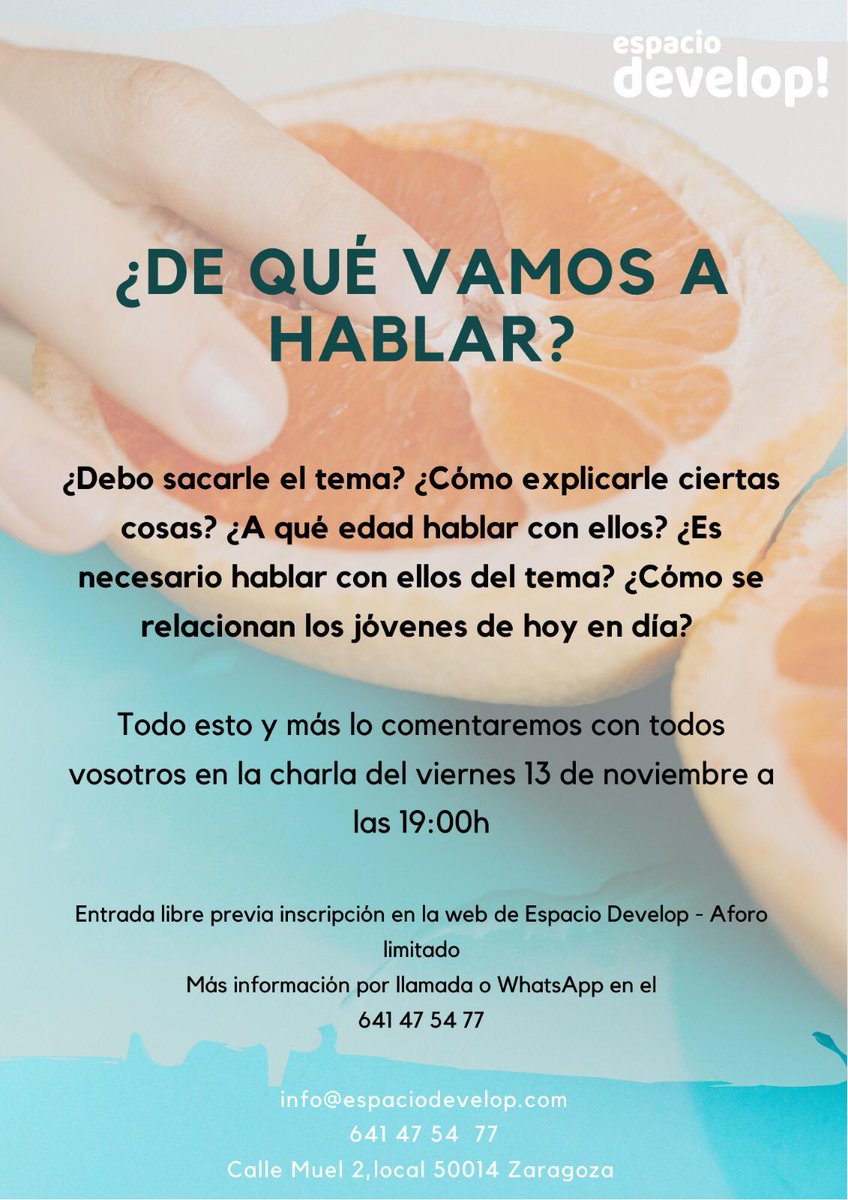 Espaciodevelop's tweet photo. Este viernes 13 a las 19:00 estáis todos invitados a nuestra charla sobre sexualidad: Boom boom chao, cómo hablar de sexo con tus millennials.
Modalidad online. 
Asistencia gratuita previa inscripción en https://t.co/WOoBw4xgUj https://t.co/1f2085vSko