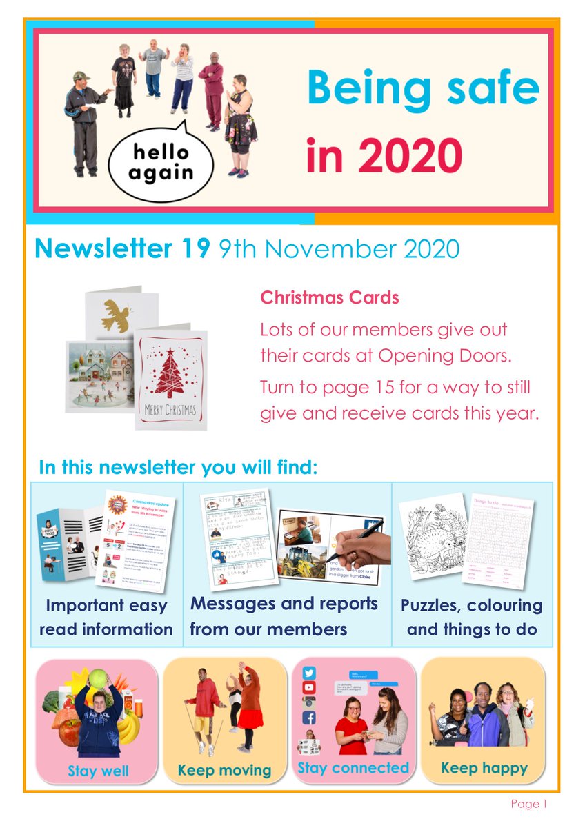 OpeningDoorsLD's tweet photo. ***Out now*** Our 19th Newsletter has been posted out today. It is worth the wait 😀
It includes easy read information for lockdown 2.0, reports by our members plus much more. Please RT.
https://t.co/GClZ3cJFpC
#ODeasyread #ODuserled https://t.co/PBOXBbLB8u