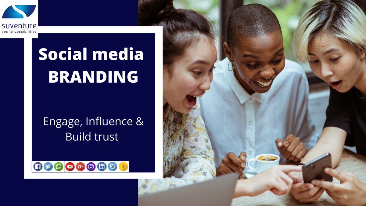 Want your brand to build repute on Social media?
Build your brand name among all social media now with #suventure 
.
.
We research, plan, strategise, &amp; execute the most effective way of social media branding.
.
.
#GoDigital #DigitalMarketing #socialmediamarketing