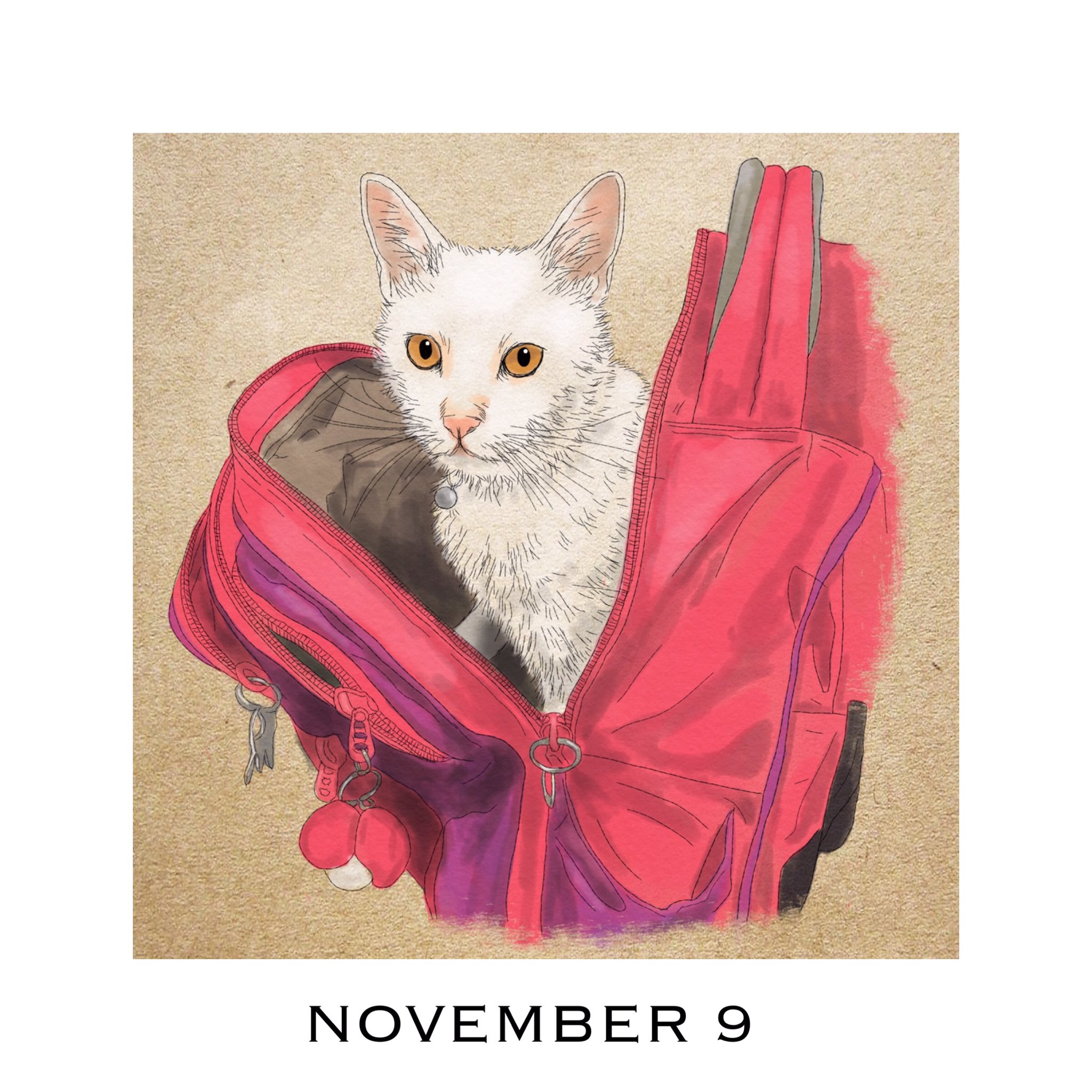 猫好きイラストレーター 365cat Art 11月9日 猫カレンダー 365catart 寒いし乾燥して痒いし冬苦手 1日1絵 猫似顔絵 猫の似顔絵 猫の絵 猫イラスト 猫のイラスト 猫好きさんと繋がりたい 猫イラストレーター おしゃれ猫イラスト 猫のかわいい