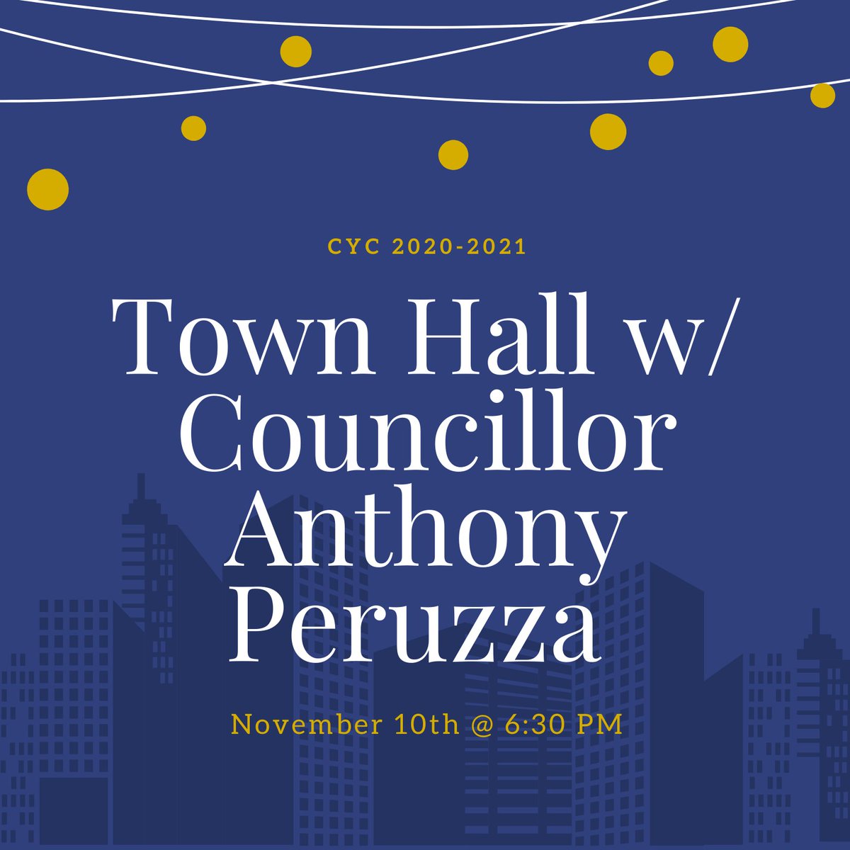 CYCToronto's tweet photo. Our Town Hall with Councillor Anthony Peruzza is tomorrow @ 6:30 PM! Link will be released closer to the conference time. https://t.co/PcZhcQJ8d7